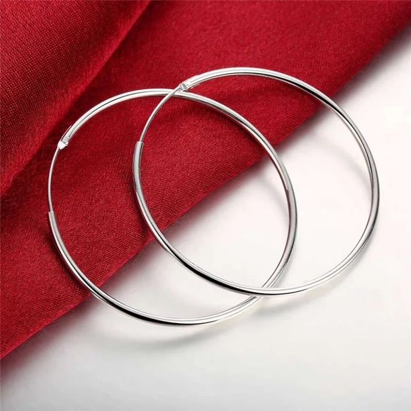 NEW 925 Sterling Silver hoop Earrings - Picture 6 of 6